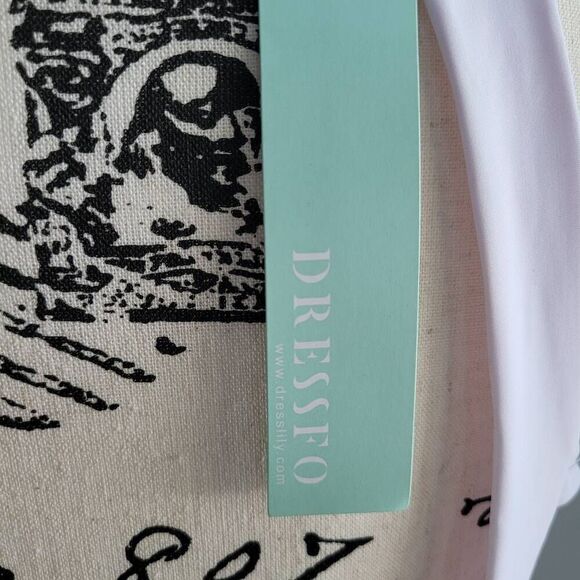 NWT Dressfo 3XL white halter neck swim top bikini open back summer minimalist - Picture 6 of 10